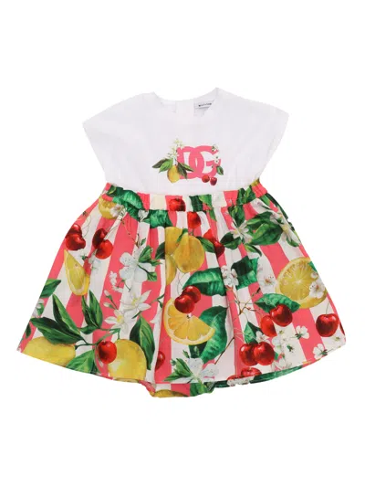 Dolce & Gabbana Kids' D&g Dress With Prints In Multicolor