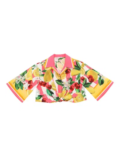 Dolce & Gabbana Kids' D&g Floral Shirt In Yellow