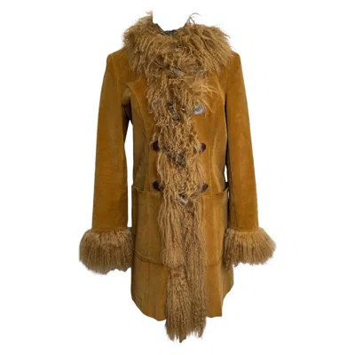 Pre-owned Dolce & Gabbana D&g F/w 2002 Afghan Penny Lane Shearling Coat In Brown