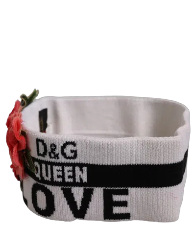 Dolce & Gabbana D&g Queen Love Headband In White
