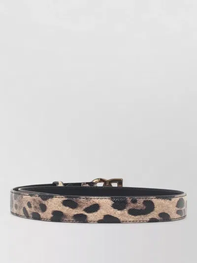 Dolce & Gabbana D Logo Leather Belt Adjustable Size In Brown