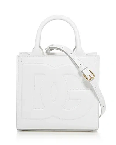 Dolce & Gabbana Daily Leather Small Tote In Optic White