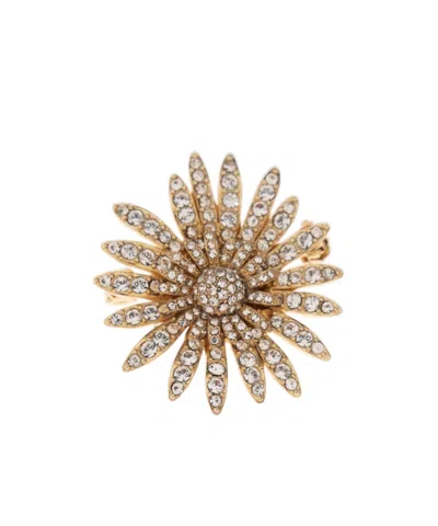 Dolce & Gabbana Daisy Crystal-embellished Brooch (30mm) In Gold