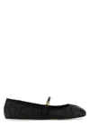 Dolce & Gabbana Black Ballerinas With Metallic Logo And Strap In Leather Woman In Black