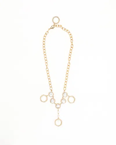 Dolce & Gabbana Dangling Watchs And Rhinestone Necklace In Gold