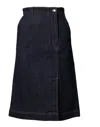 Dolce & Gabbana Dark Blue Cotton A-line Denim Midi Skirt In Blue