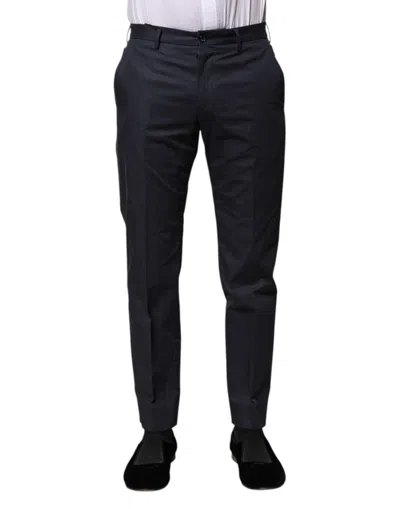 Dolce & Gabbana Dark Blue Cotton Formal Pants
