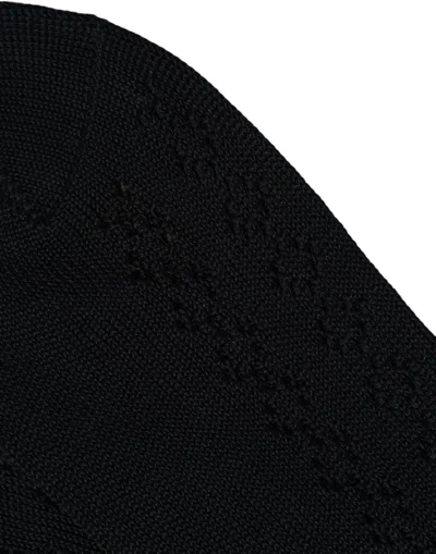 Dolce & Gabbana Dark Blue Cotton Knit Mid Calf Accessory Socks