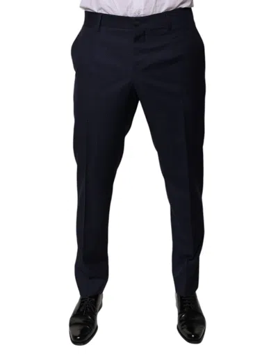 Dolce & Gabbana Dark Blue Cotton Men Dress Men's Pants