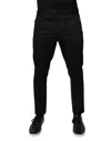 Dolce & Gabbana Black Cotton Stretch Jogger Sweatmen's Men's Pants In Black