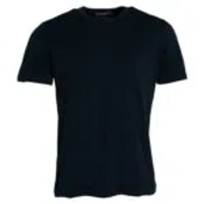 DOLCE & GABBANA DOLCE & GABBANA DARK BLUE COTTON ROUND NECK SHORT SLEEVES MEN'S T-SHIRT