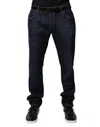 Dolce & Gabbana Dark Blue Cotton Stretch Skinny Denim Jeans In Blue