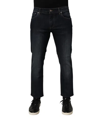 Dolce & Gabbana Dark Blue Cotton Skinny Men Denim Jeans In Black