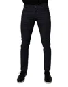 Dolce & Gabbana Black Tattered Cotton Skinny Men Denim Jeans In Black