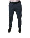 Dolce & Gabbana Dark Blue Cotton Stretch Skinny Men Dress Men's Pants In Blue