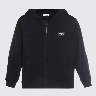 Dolce & Gabbana Kids' Dark Blue Cotton Sweatshirt In Black