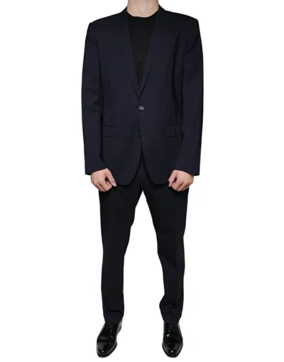 Pre-owned Dolce & Gabbana Dark Blue Formal Tuxedo 2 Piece Men's Suit ()