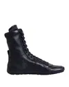 Dolce & Gabbana Dark Blue Leather King High Top Sneakers Shoes In Black