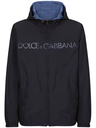 DOLCE & GABBANA DARK BLUE LOGO REVERSIBLE HOODIE