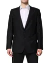 Dolce & Gabbana Dark Blue Taormina Cotton Blazer Suit Jacket