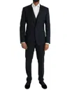 Dolce & Gabbana Dark Blue Wool Napoli Formal 2 Piece Suit In Blue