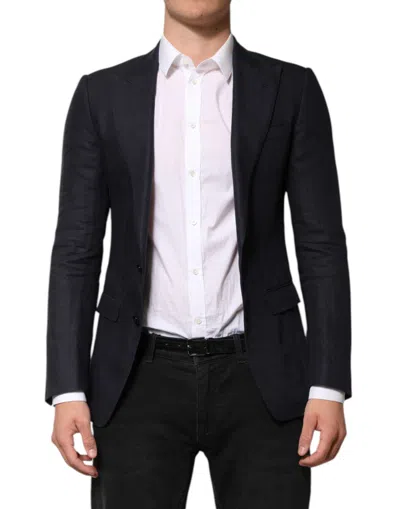 Pre-owned Dolce & Gabbana Dark Blue Single Breasted Men Suit Men's Blazer ()