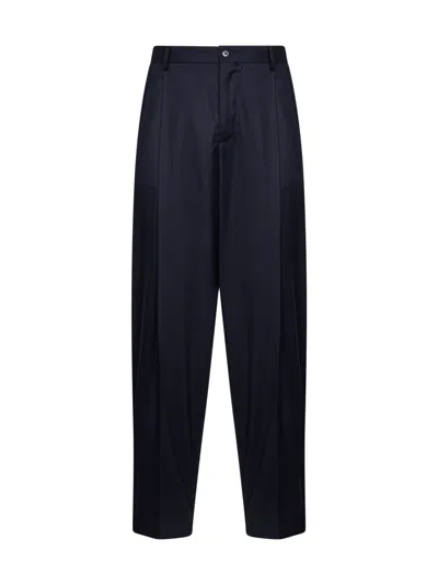 Dolce & Gabbana Dark Blue Stretch Flannel Tailored Trousers