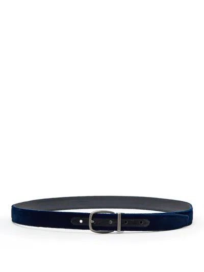 Dolce & Gabbana Dark Blue Suede Belt