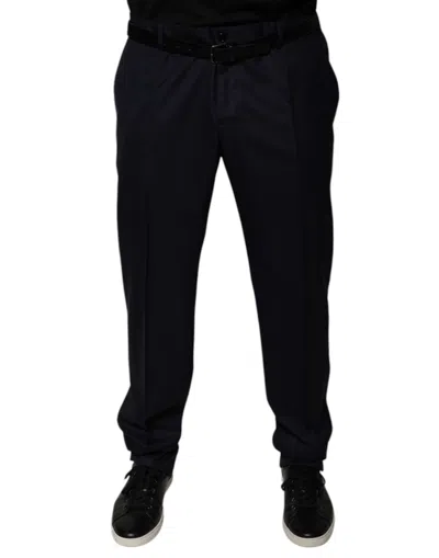 Pre-owned Dolce & Gabbana Dark Blue Tapered Formal Dress Men's Pants ()