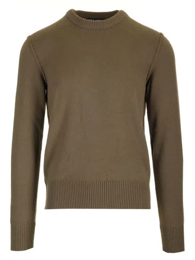 Dolce & Gabbana Dark Brown Crewneck Knit In Moro