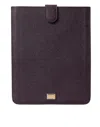 Dolce & Gabbana Dark Brown Leather Logo Plaque Cover Sleeve Tablet Women's Case In Brown