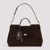 Dolce & Gabbana Sicily Soft Suede Shoulder Bag In Brown