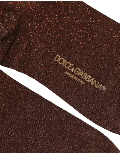 Dolce & Gabbana Dark Brown Viscose Mid Calf Accessory Socks