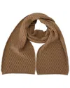 Dolce & Gabbana Dark Brown Wrap Shawl Knitted Camel Scarf
