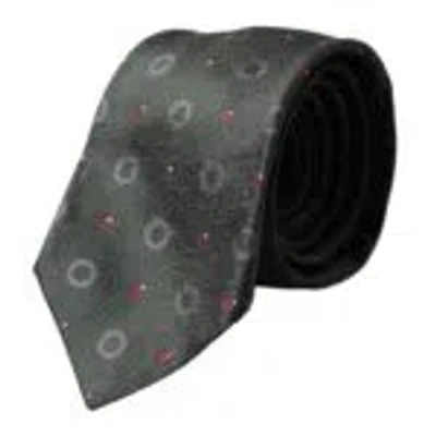 Dolce & Gabbana Dark Gray 100% Silk Fantasy Adjustable Men Tie In Green