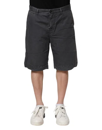 Pre-owned Dolce & Gabbana Dark Gray Cotton Stretch Denim Bermuda Men's Shorts ()