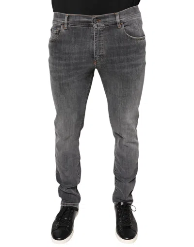Pre-owned Dolce & Gabbana Dark Gray Cotton Stretch Skinny Denim Men's Jeans ()