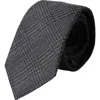 Dolce & Gabbana Dark Gray Plaid Patterned Silk Adjustable Men Men's Tie In Dark Gray
