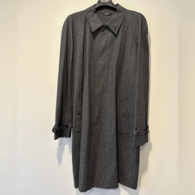 Pre-owned Dolce & Gabbana Dark Gray Wool Blend Over Trench Knee Length Coat Size 50 And 52 In Multicolor