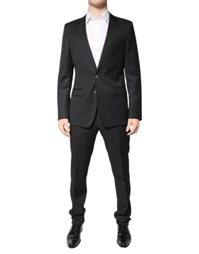 Pre-owned Dolce & Gabbana Dark Gray Wool Single Breasted 2 Piece Men's Suit ()