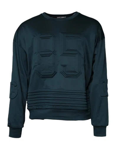 Pre-owned Dolce & Gabbana Dark Green Embossed Logo Pullover Men's Sweater ()
