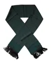 Dolce & Gabbana Dark Green Fantasy Fringes Neck Wrap Scarf In Dark Green