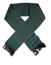 Dolce & Gabbana Dark Green Fantasy Fringes Neck Wrap Scarf In Dark Green