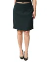 Dolce & Gabbana Dark Green Mid Waist Pencil Cut Mini Women's Skirt In Multi