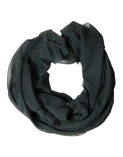 Dolce & Gabbana Dark Green Silk Neck Wrap Foulard  Women's Scarf