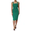 Dolce & Gabbana Dark Green Sleeveless Rayon Bodycon Dress In Green
