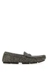 Dolce & Gabbana Jacquard Loafers With Metal Hardware Detail In Dark Grey