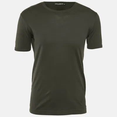 Pre-owned Dolce & Gabbana Dark Grey Jersey Crew Neck T-shirt S