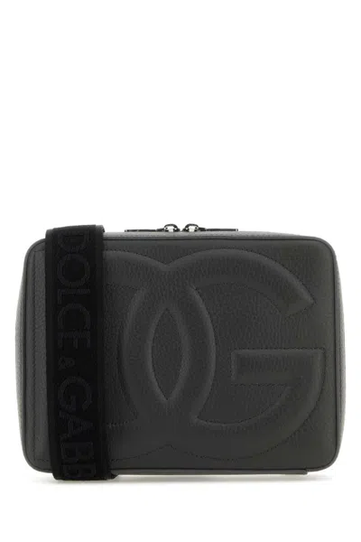Dolce & Gabbana Dark Grey Leather Crossbody Bag
