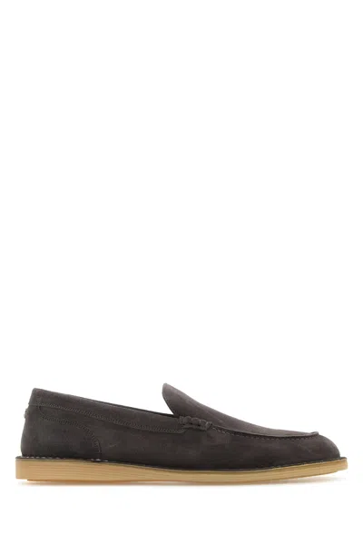 Dolce & Gabbana Dark Grey Suede New Florio Loafers